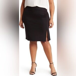 T Tahari Slit Ponte Skirt - Black NWT‎ Size 2X